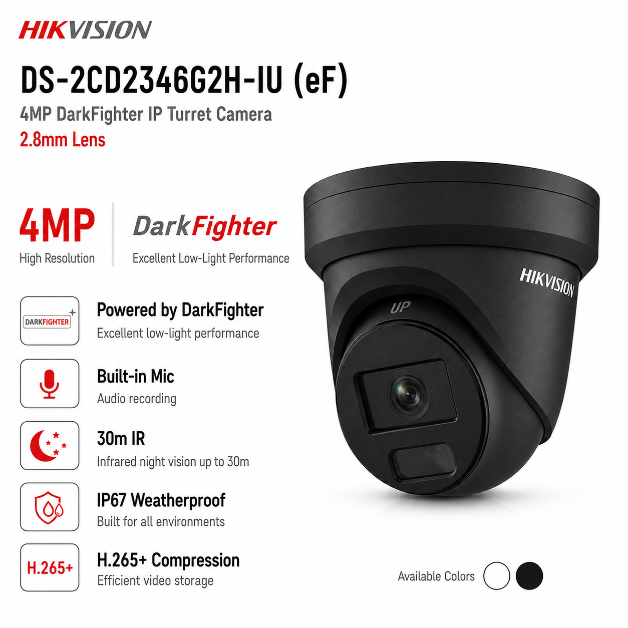 DS-2CD2346G2H-IU (eF) 2.8mm 4MP IP