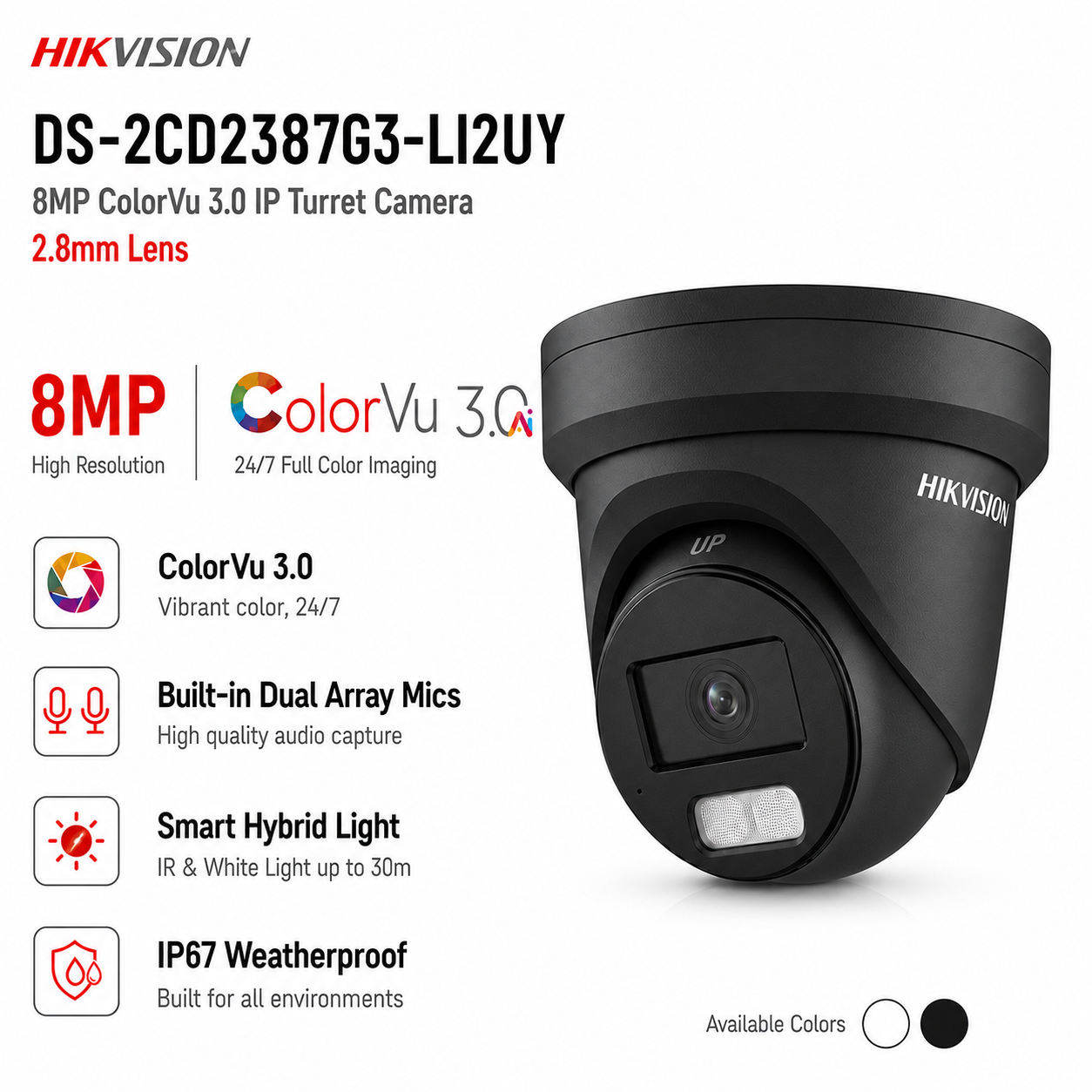 DS-2CD2387G3-LI2UY 2.8mm 8MP IP