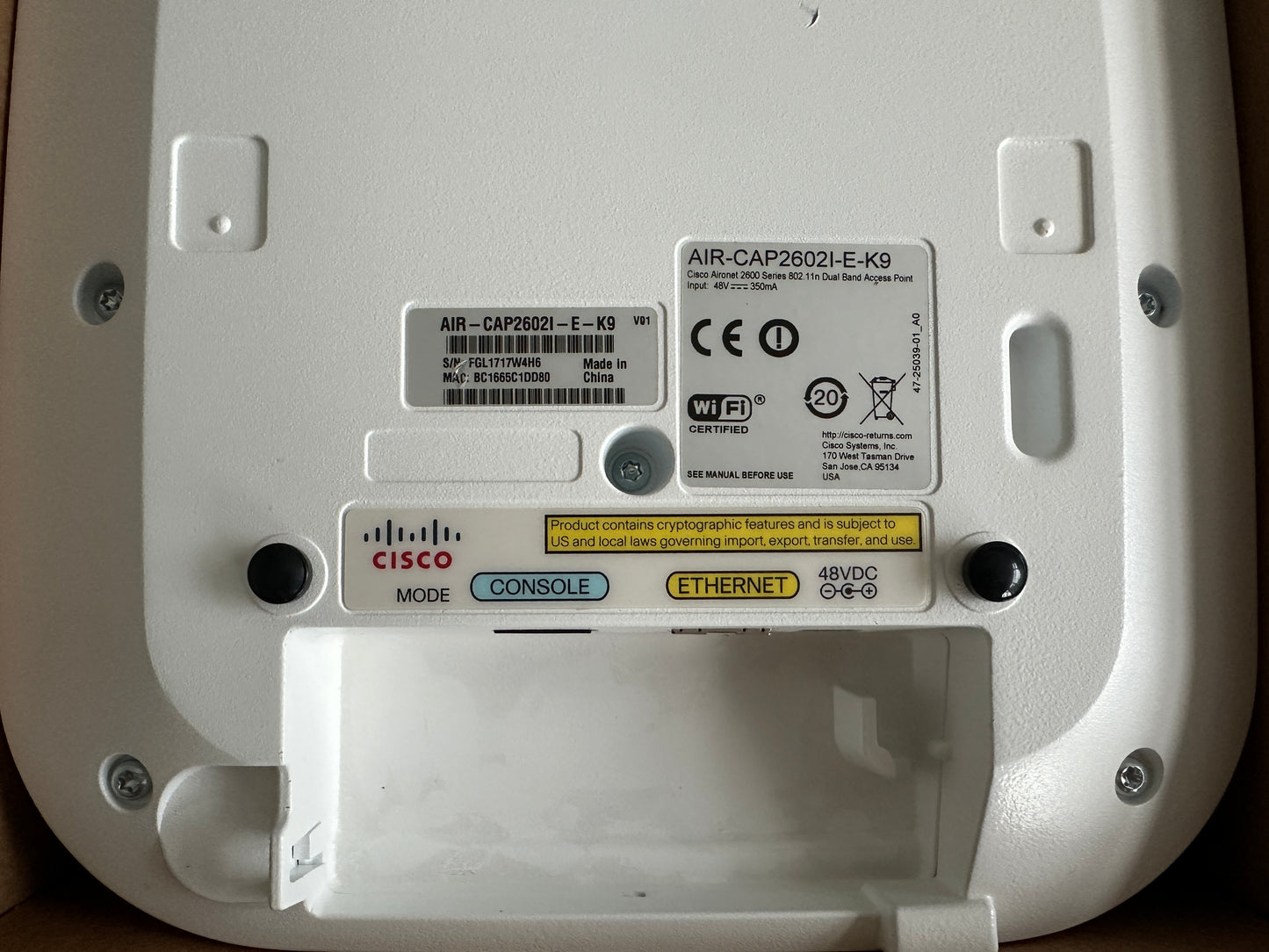 Cisco AIR-CAP2602I-E-K9 (Used)