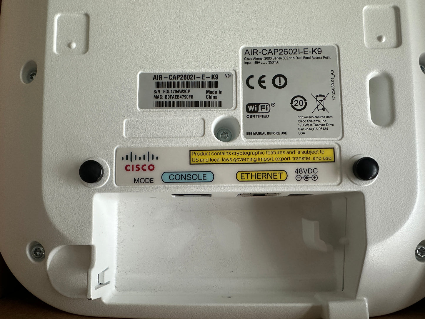Cisco AIR-CAP2602I-E-K9 (Used)