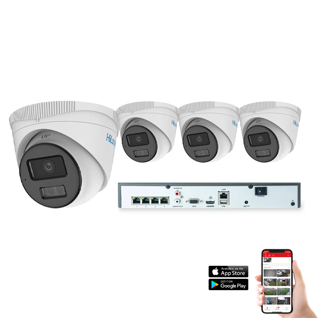 HiLook by Hikvision IP ColorVu 4 Camera 4ch 4MP 30M CCTV Kit