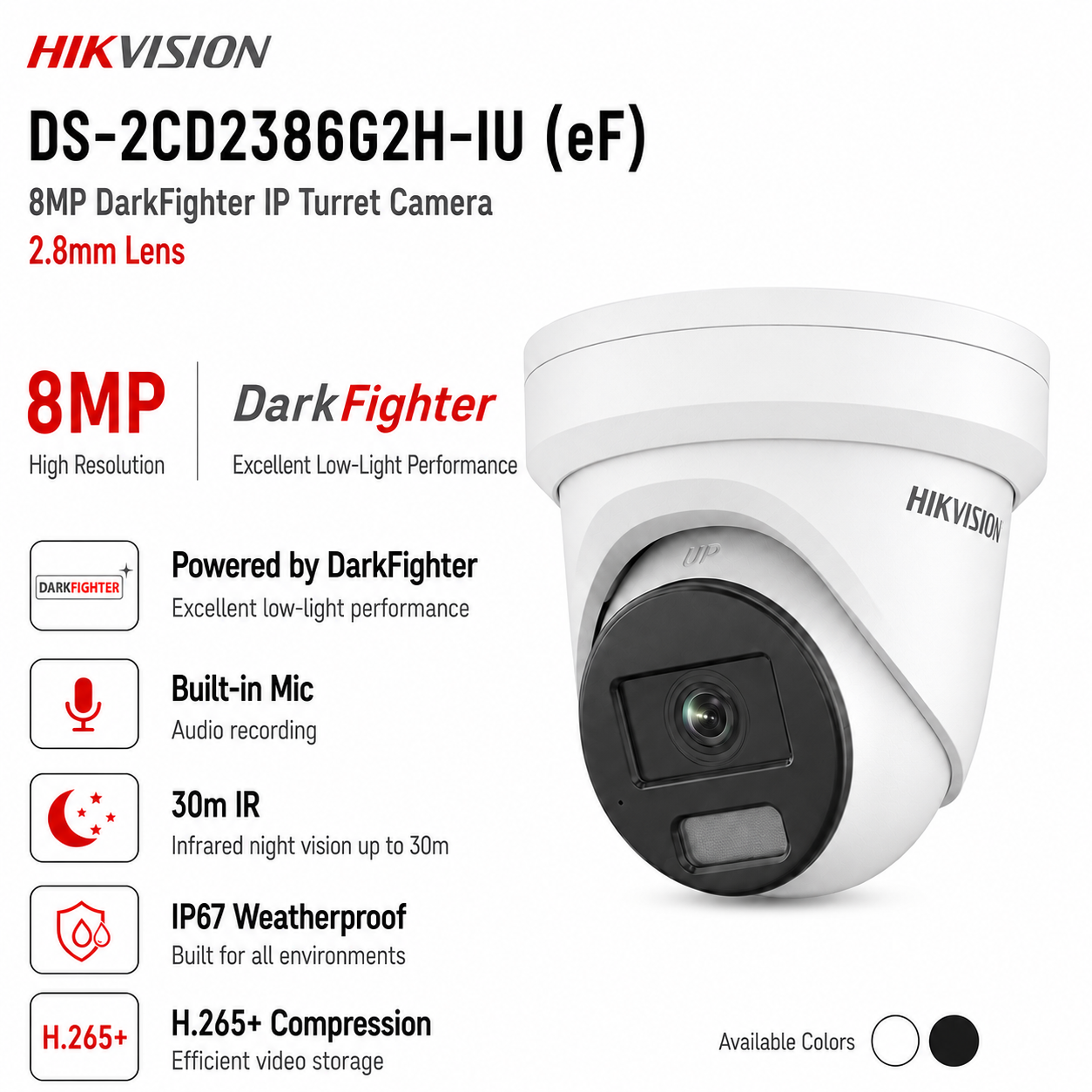 DS-2CD2386G2H-IU (eF) 2.8mm 8MP IP