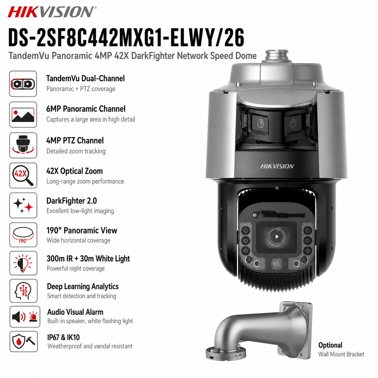 DS-2SF8C442MXG1-ELWY/26(F0) TandemVu 4MP 42x PTZ