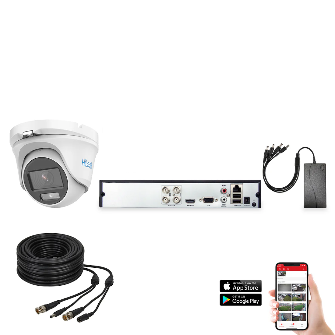 HiLook by Hikvision ColorVu 2 Camera 4ch 20M CCTV Kit
