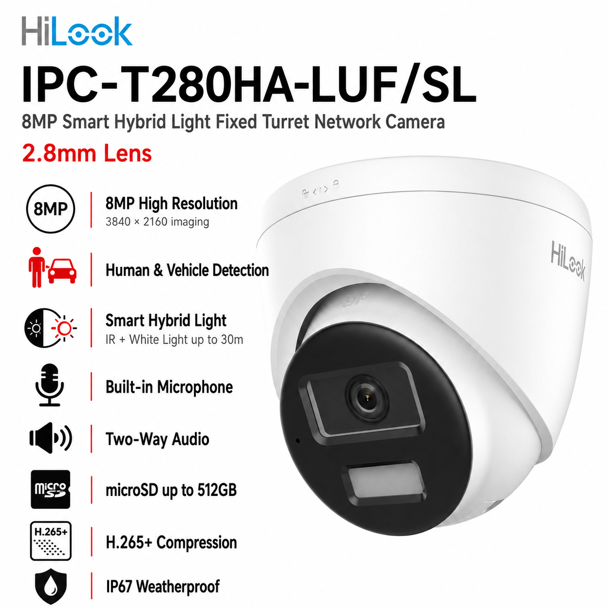HiLook IPC-T280HA-LUF/SL 8MP IP