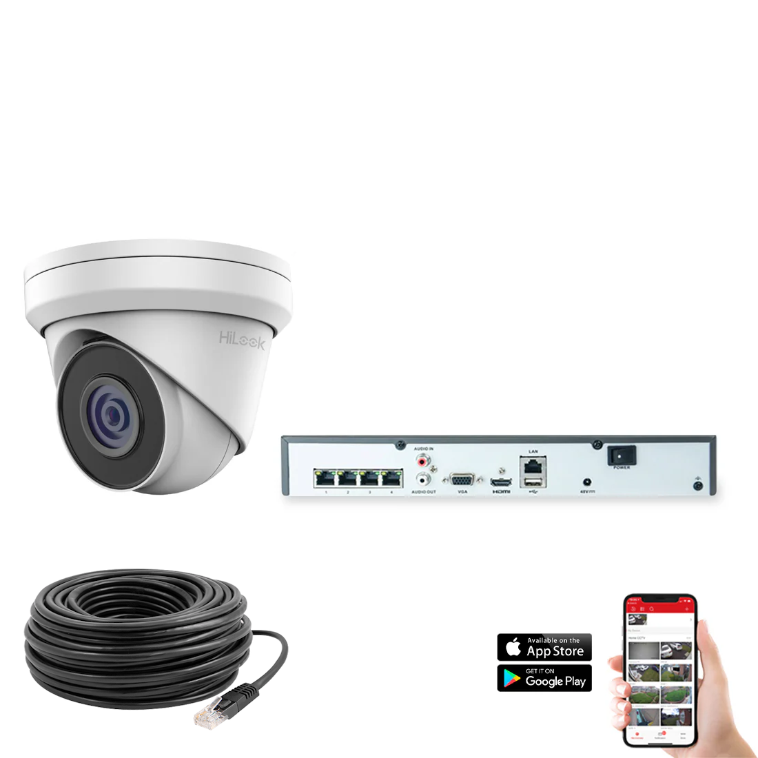HiLook by Hikvision IP 4ch 5MP 30M IR CCTV Kit