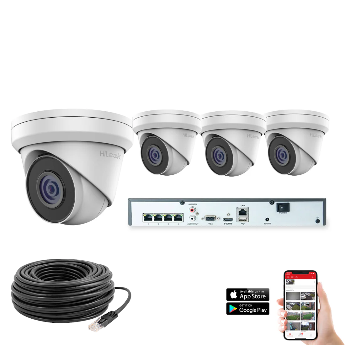 HiLook by Hikvision IP 4ch 5MP 30M IR CCTV Kit