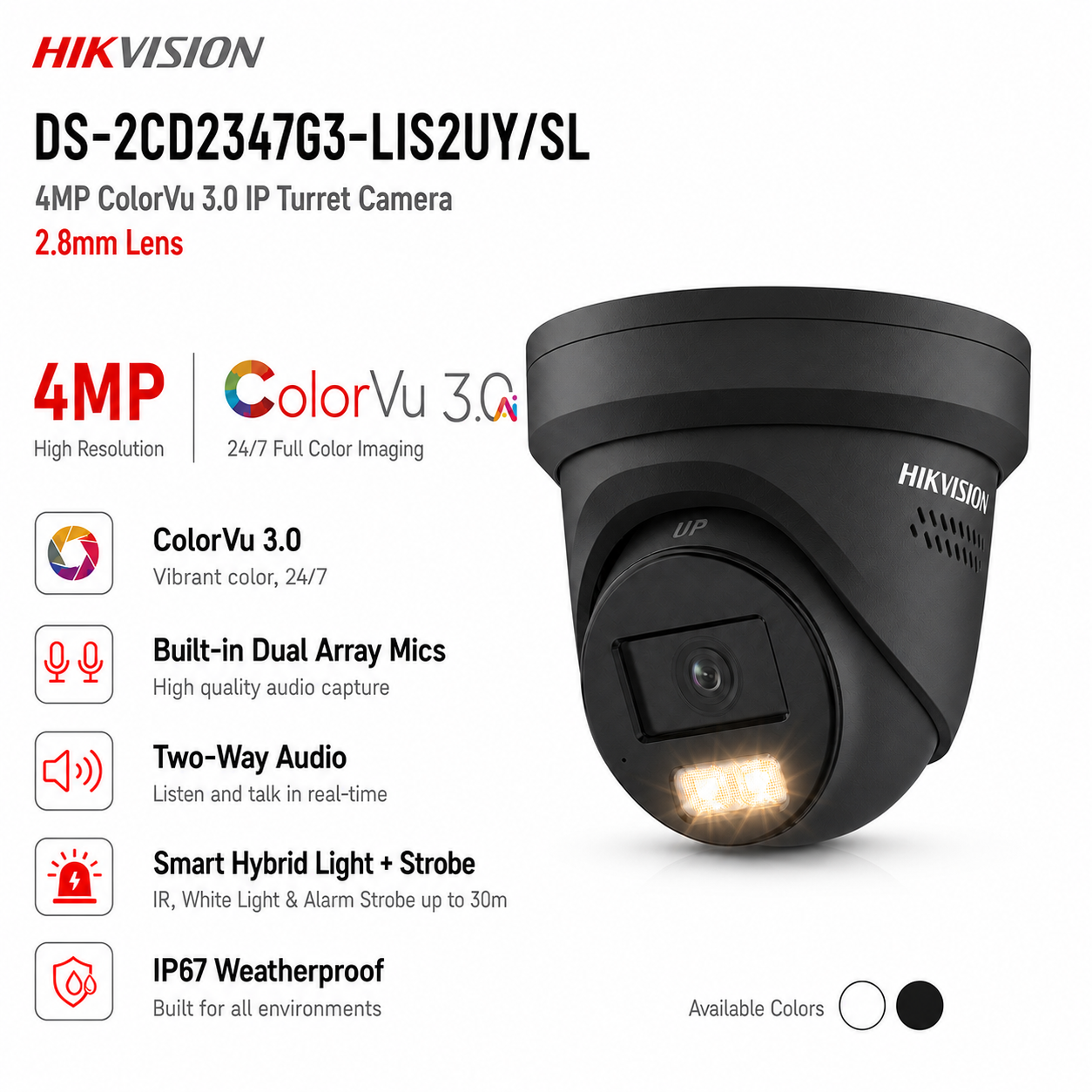 DS-2CD2347G3-LIS2UY/SL 2.8mm 4MP IP